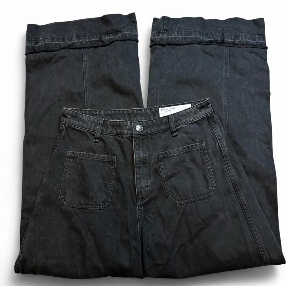 Rag & Bone Marina Wide-Leg Baggy Jeans Angelique Black Size 28